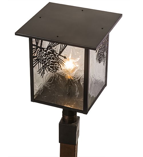 Meyda 16" Square Hyde Park Winter Pine Post Mount
