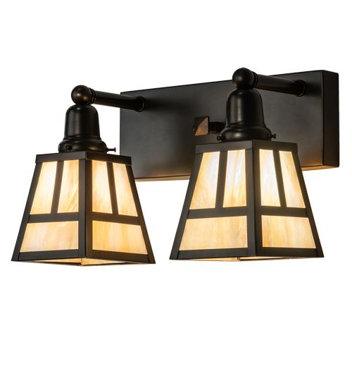 Meyda 17" Wide "T" Mission 2 Light Vanity Bar