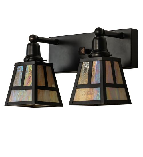 Meyda 17" Wide "T" Mission 2 Light Vanity Bar