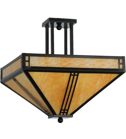 Meyda 18"Sq Prairie Loft Semi-Flushmount