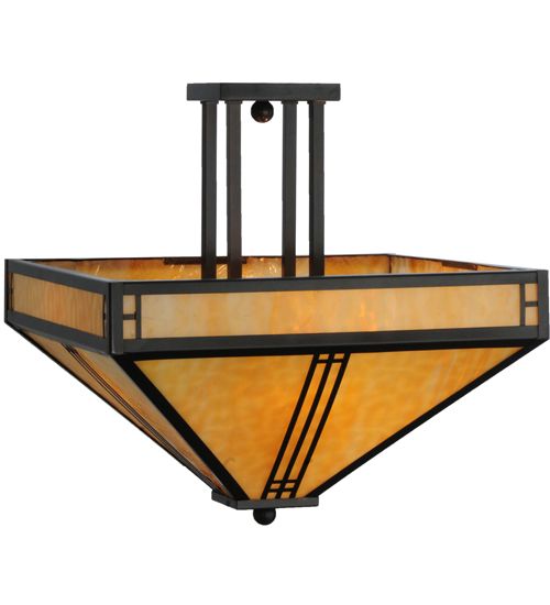 Meyda 18"Sq Prairie Loft Semi-Flushmount