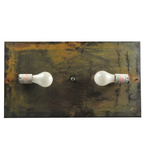 Meyda 22" Long Hyde Park Double Bar Mission Oblong Flushmount