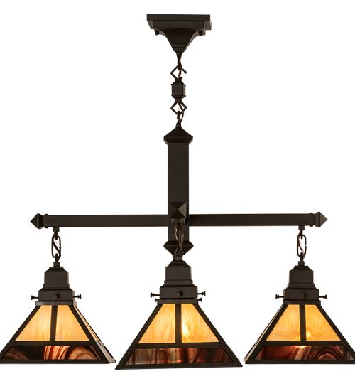 Meyda 30"Sq "T" Mission 4 LT Chandelier