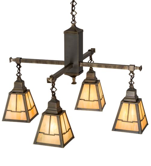 Meyda 30"W Valley View Mission 4 LT Pendant
