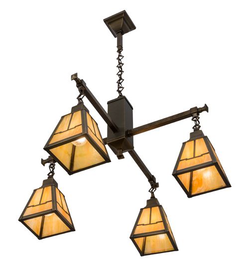 Meyda 30"W Valley View Mission 4 LT Pendant