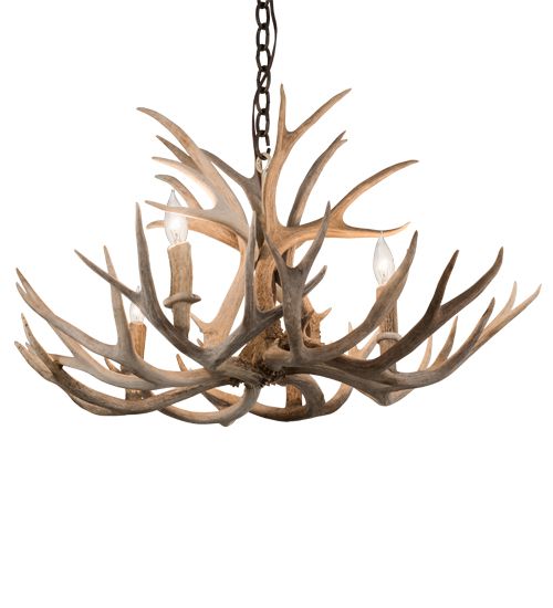 Meyda 30" Wide Antlers Mule Deer 4 Light Chandelier