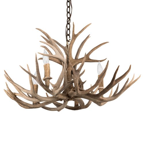 Meyda 30" Wide Antlers Mule Deer 4 Light Chandelier