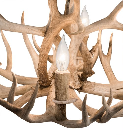 Meyda 30" Wide Antlers Mule Deer 4 Light Chandelier