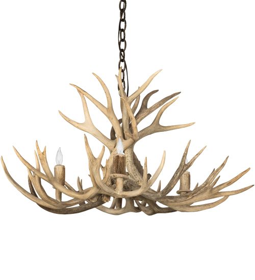 Meyda 32" Wide Antlers Mule Deer 4 Light Chandelier