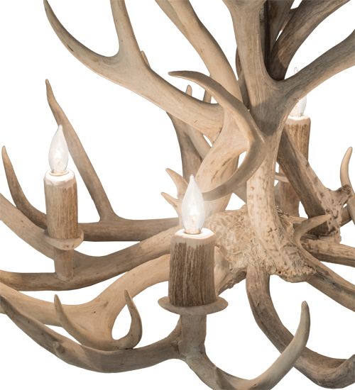 Meyda 32" Wide Antlers Mule Deer 4 Light Chandelier