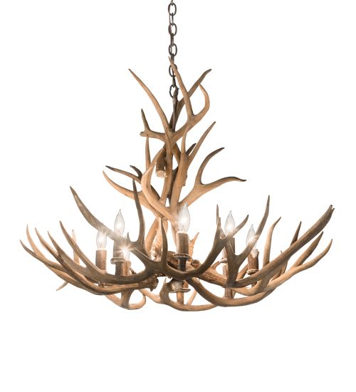 Meyda 32" Wide Antlers Mule Deer 8 Light Chandelier