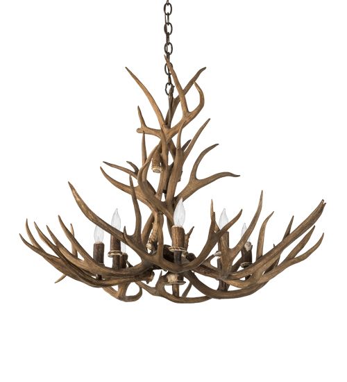 Meyda 32" Wide Antlers Mule Deer 8 Light Chandelier