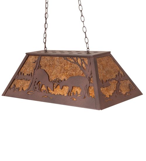 Meyda 33" Long Battling Bucks Oblong Pendant