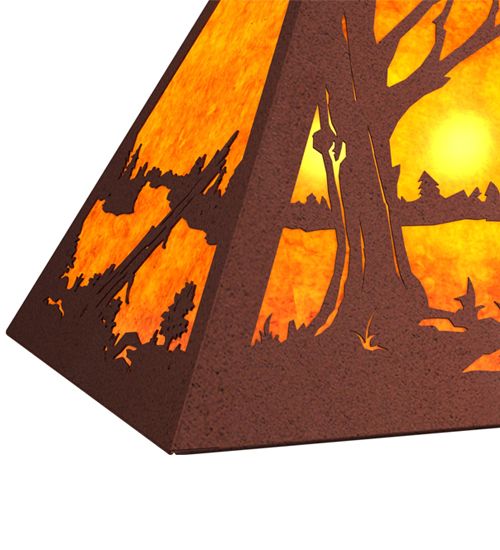 Meyda 33" Long Bear at Lake Oblong Pendant