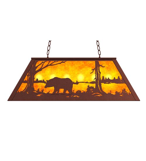 Meyda 33" Long Bear at Lake Oblong Pendant