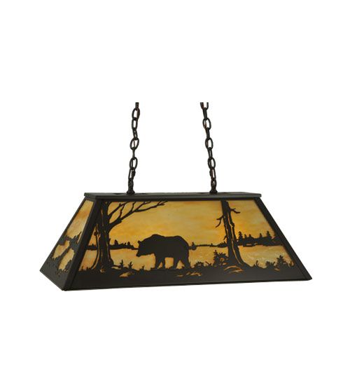 Meyda 33" Long Bear at Lake Oblong Pendant