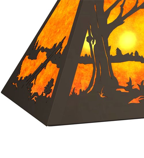 Meyda 33" Long Bear at Lake Oblong Pendant