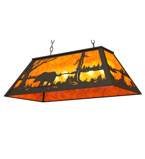 Meyda 33" Long Bear at Lake Oblong Pendant