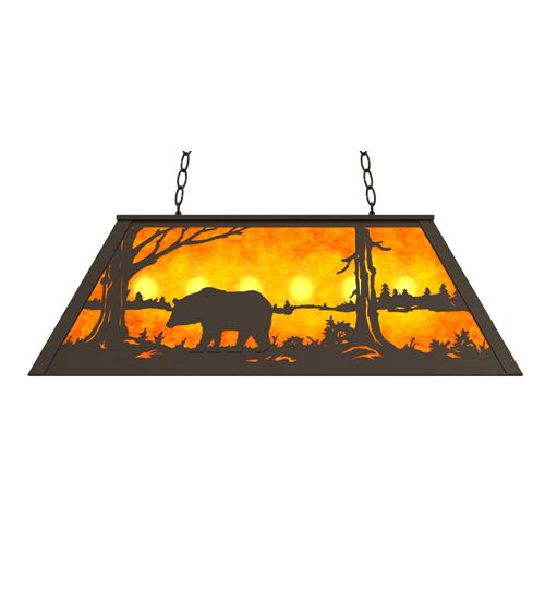 Meyda 33" Long Bear at Lake Oblong Pendant