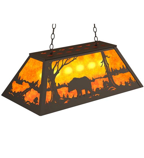 Meyda 33" Long Bear at Lake Oblong Pendant