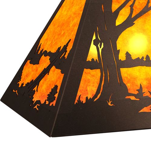 Meyda 33" Long Bear at Lake Oblong Pendant