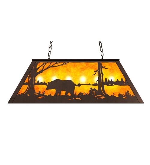 Meyda 33" Long Bear at Lake Oblong Pendant