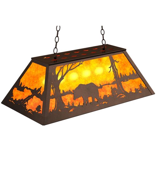 Meyda 33" Long Bear at Lake Oblong Pendant