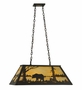 Meyda 33" Long Bear at Lake Oblong Pendant