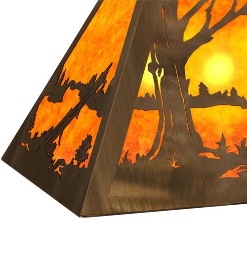 Meyda 33" Long Bear at Lake Oblong Pendant