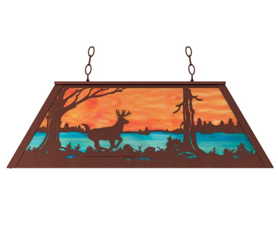 Meyda 33" Long Deer at Lake Oblong Pendant