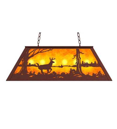Meyda 33" Long Deer at Lake Oblong Pendant