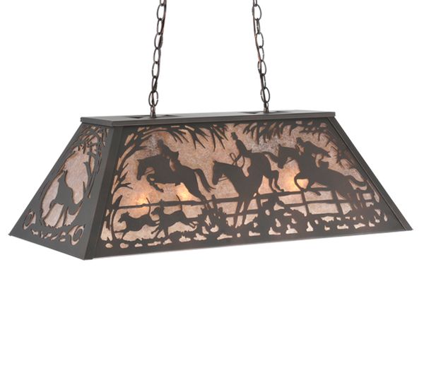 Meyda 33" Long Fox Hunt Oblong Pendant