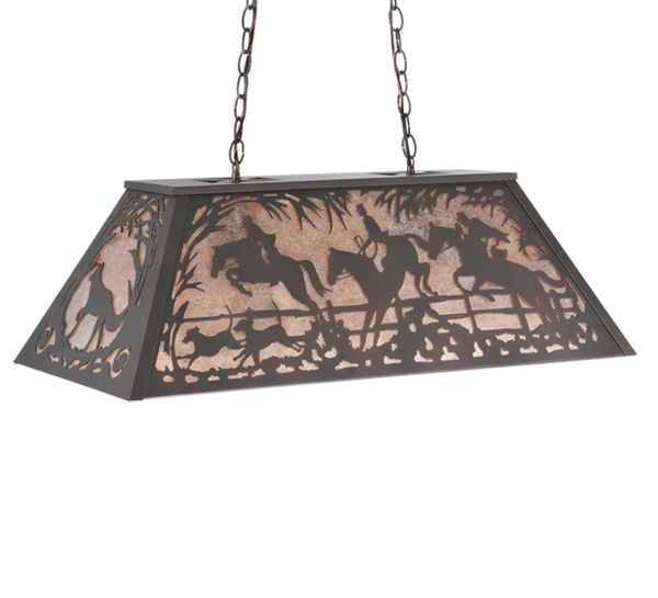 Meyda 33" Long Fox Hunt Oblong Pendant