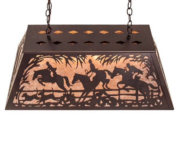 Meyda 33" Long Fox Hunt Oblong Pendant