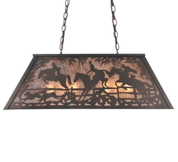 Meyda 33" Long Fox Hunt Oblong Pendant