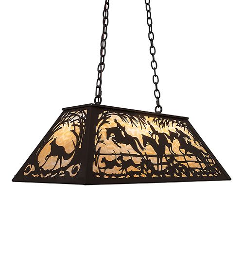 Meyda 33" Long Fox Hunt Oblong Pendant