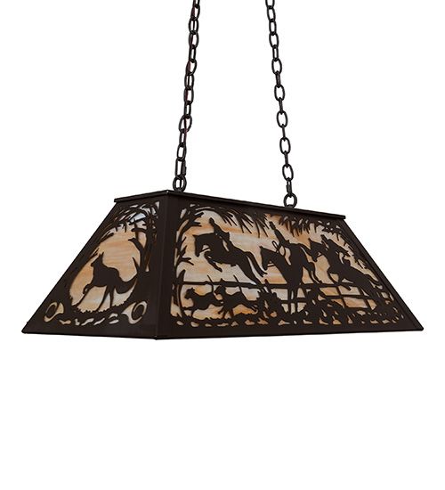 Meyda 33" Long Fox Hunt Oblong Pendant