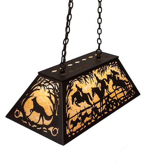 Meyda 33" Long Fox Hunt Oblong Pendant