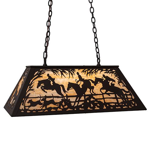 Meyda 33" Long Fox Hunt Oblong Pendant