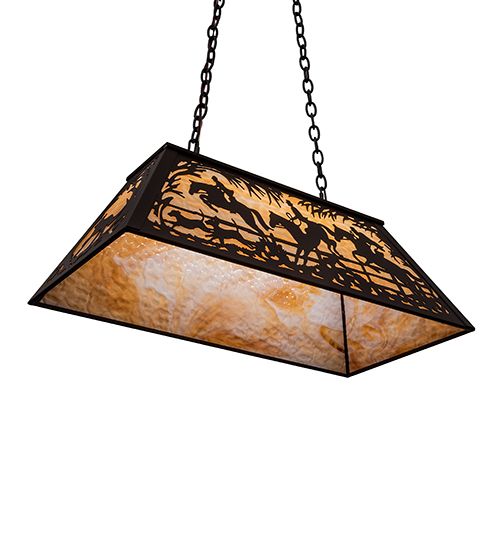 Meyda 33" Long Fox Hunt Oblong Pendant