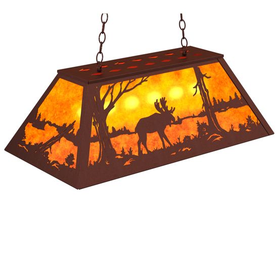 Meyda 33" Long Moose at Lake Oblong Pendant