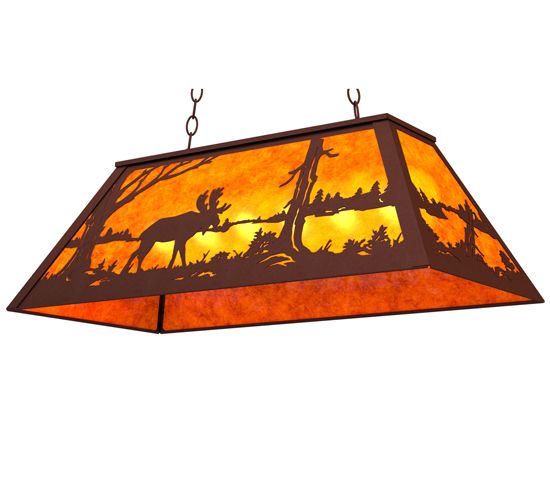 Meyda 33" Long Moose at Lake Oblong Pendant