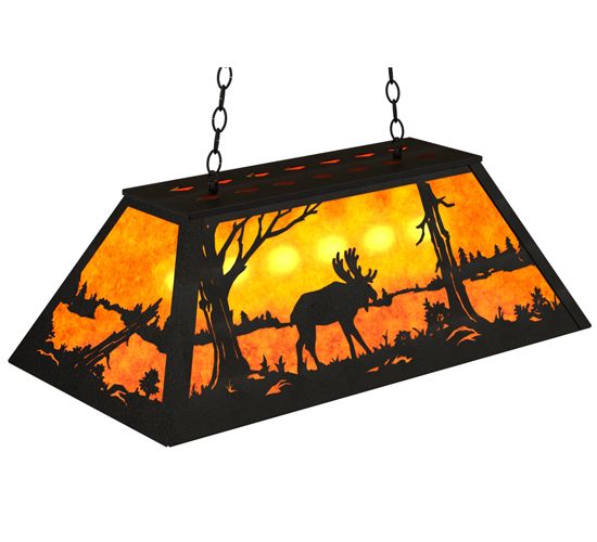 Meyda 33" Long Moose at Lake Oblong Pendant