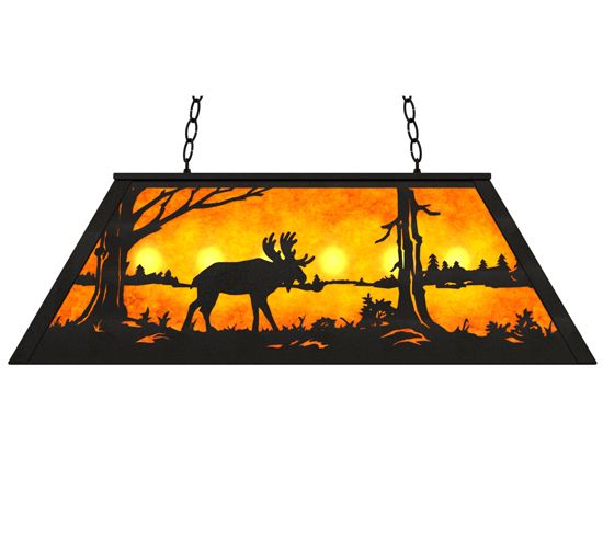 Meyda 33" Long Moose at Lake Oblong Pendant