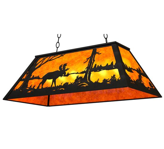 Meyda 33" Long Moose at Lake Oblong Pendant