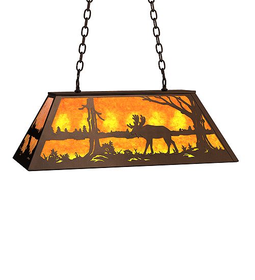 Meyda 33" Long Moose at Lake Oblong Pendant