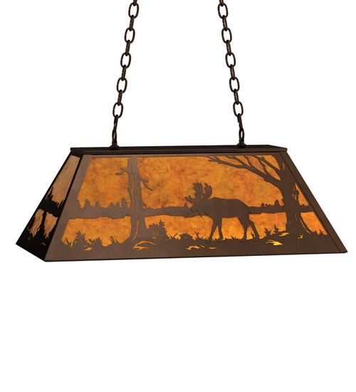 Meyda 33" Long Moose at Lake Oblong Pendant