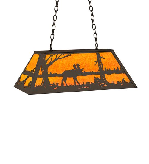 Meyda 33" Long Moose at Lake Oblong Pendant