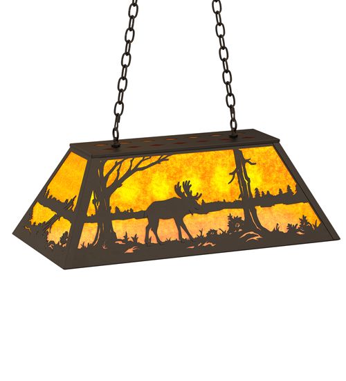 Meyda 33" Long Moose at Lake Oblong Pendant