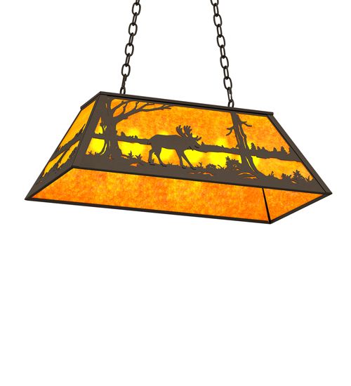Meyda 33" Long Moose at Lake Oblong Pendant